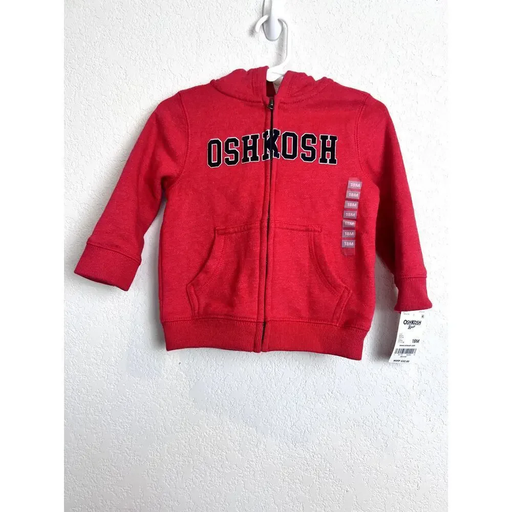 NWT: OshKosh B'Gosh Full Zip Logo Fleece Hoodie